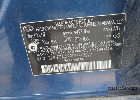 2017 Hyundai Sonata Sport from USA, damaged, VIN 5NPE34AF9HH542977